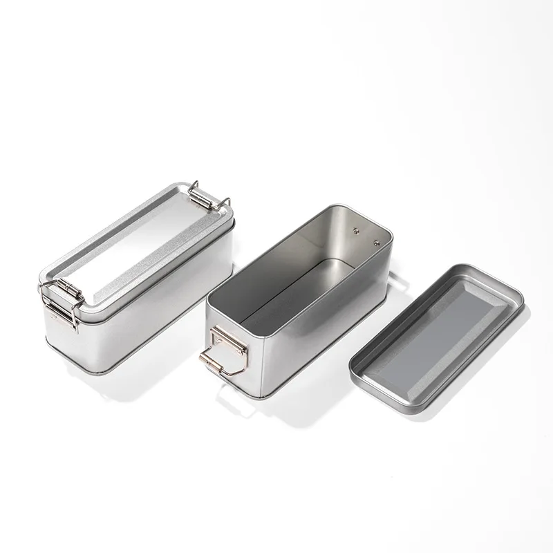 Outdoor Food Container Storage Box Rectangle Lockable Adult Aluminum Metal Box Custom Cakes Coffee Lunch Box