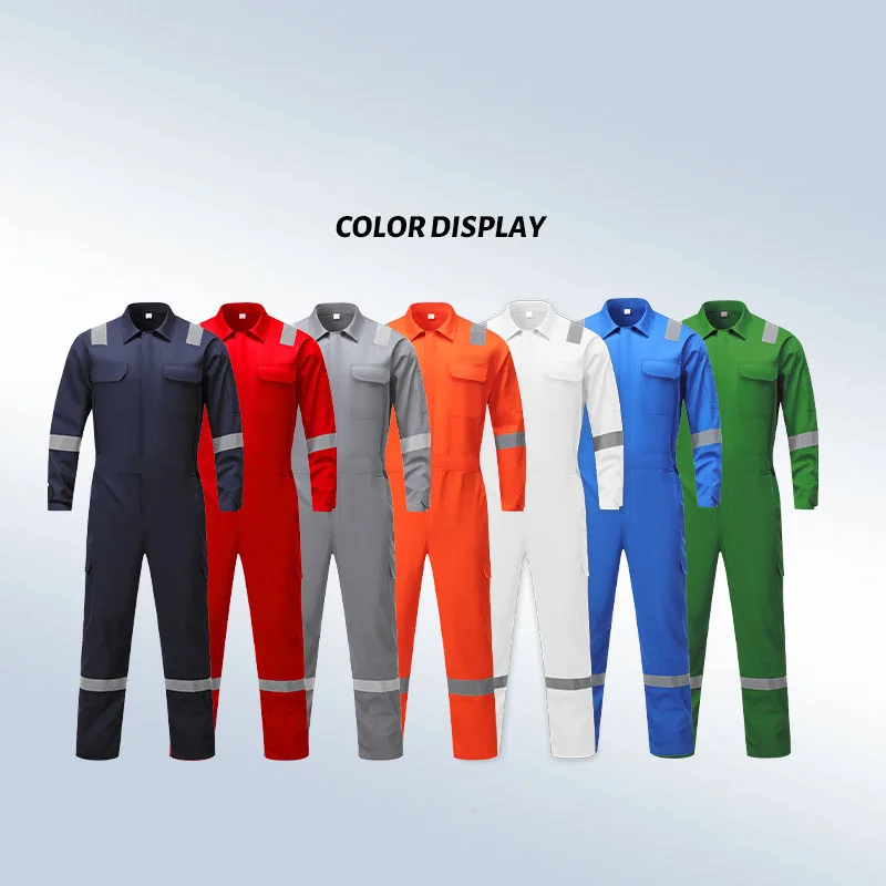 Flame Resistant Long Sleeve Overall Fire Retardant Workwear Coverall Work Uniform Unisex Welding Suit For Auto Car Repairmen