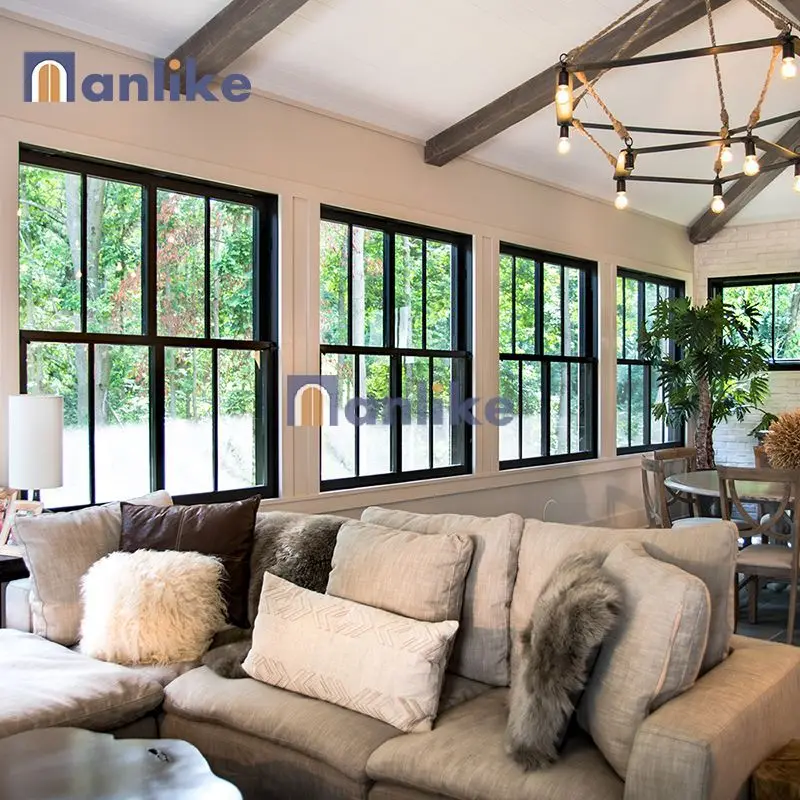 Anlike Hurricane Impact Custom Black Double Glass Fold Up Window Philippines Aluminium Bi Folding Windows