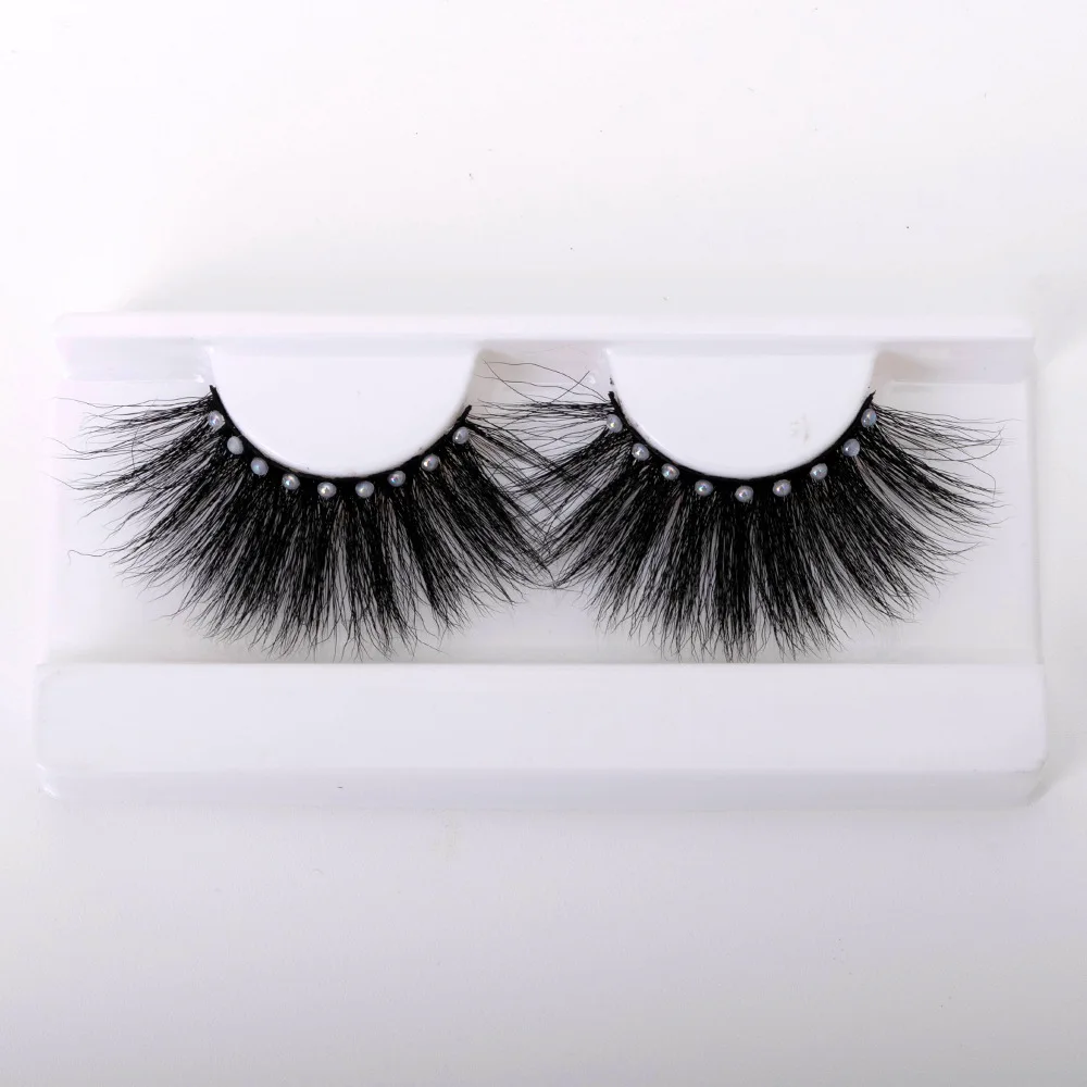 New Arrival Diamond Faux Mink Eyelashes 3D natural false Lashes fluffy Colorful Full Strip Lashes with Diamonds Wholesale Vend 1