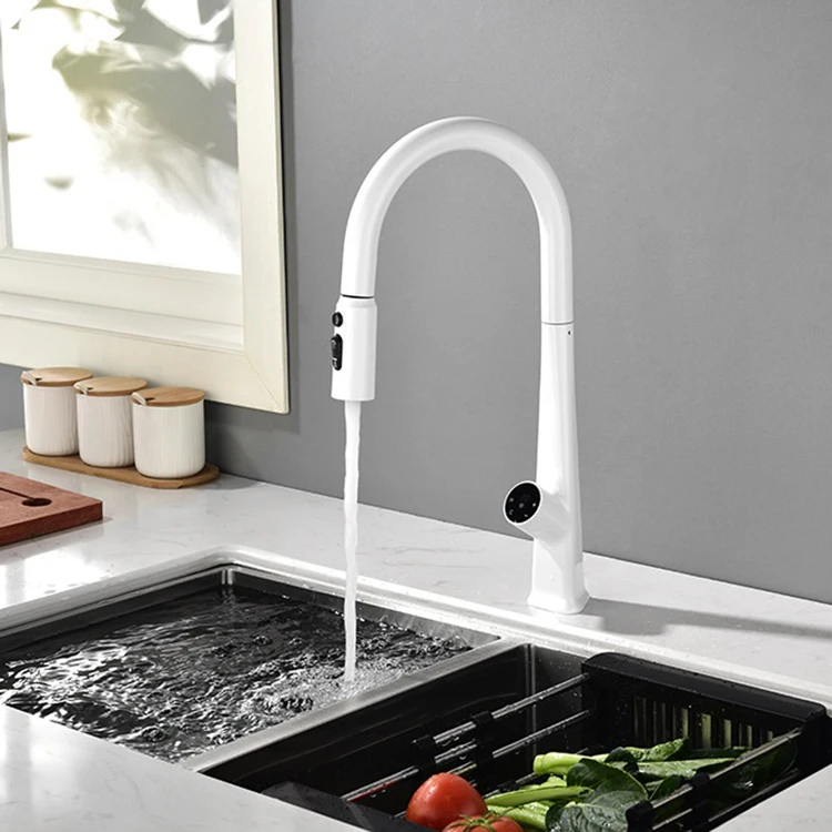 Infrared Sensor Touchless Kitchen Faucet Mixer with Pull Down Sprayer