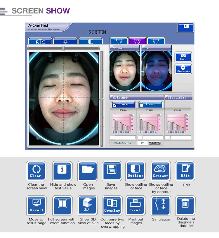 New Skin Moisture Camera Scanner Tester Analyzer 3d Bitmoji Visia Facial Skin Analyzer Machine