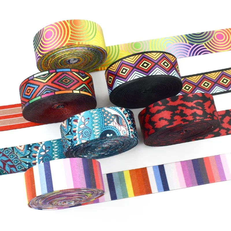 Deepeel RD033 3.8/5cm DIY Garment Sewing Accessories Bag Strap  Lace Jacquard Webbing Polypropylene Print Ethnic Ribbon