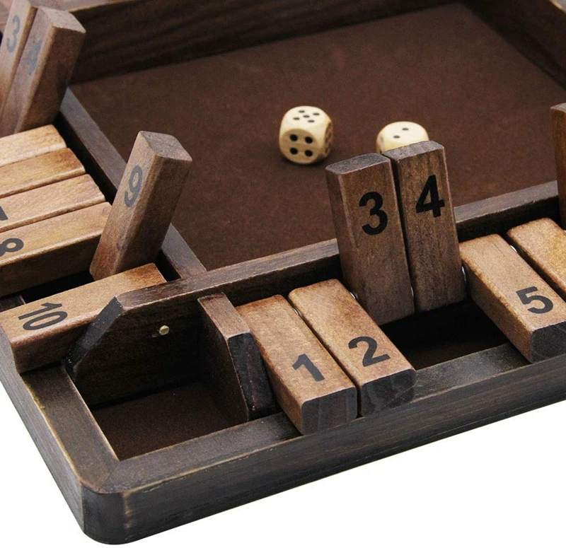 Игра в кости 4-сторонняя (2-4 игрока) для детей и взрослых [4-сторонняя Большая деревянная настольная игра 8