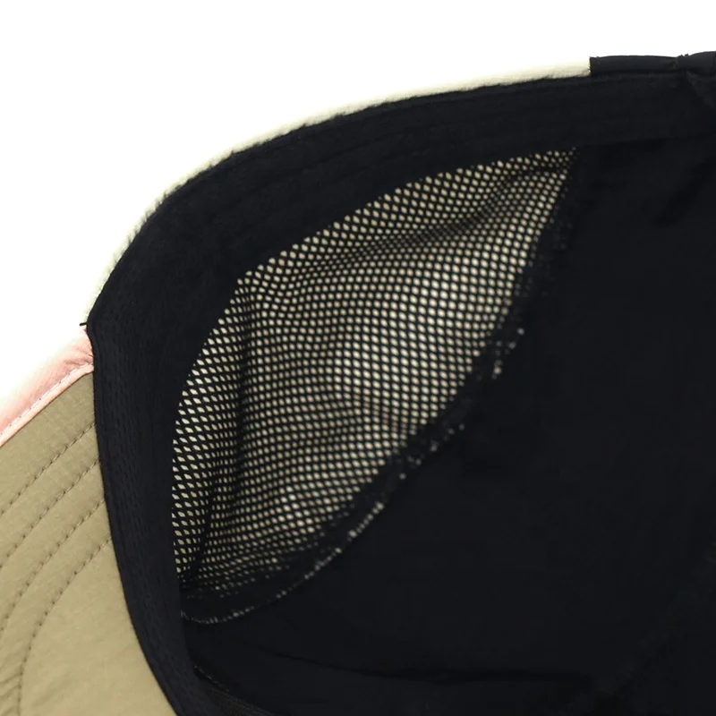 Custom Waterproof Woven Label Logo Camping Caps Flat Brim 5 Panel Sport Running Sports Snapback Caps For Men