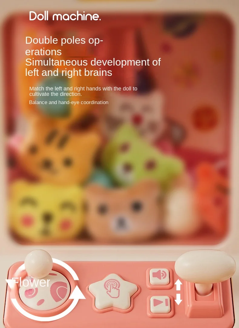 Arcade Claw Game Machine 10 Mini Plush Toys Music and Light Party Birthday Toys Gifts for Kids