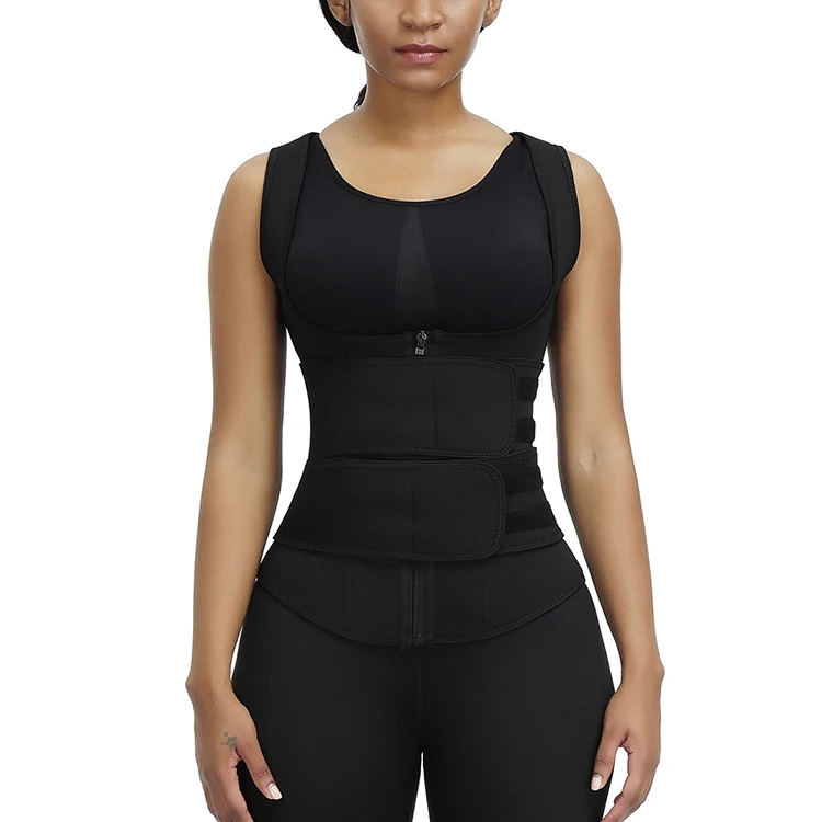 
Custom Logo Double Compression Belt Women Lose Weight Belly Neoprene Waist Trainer Vest 