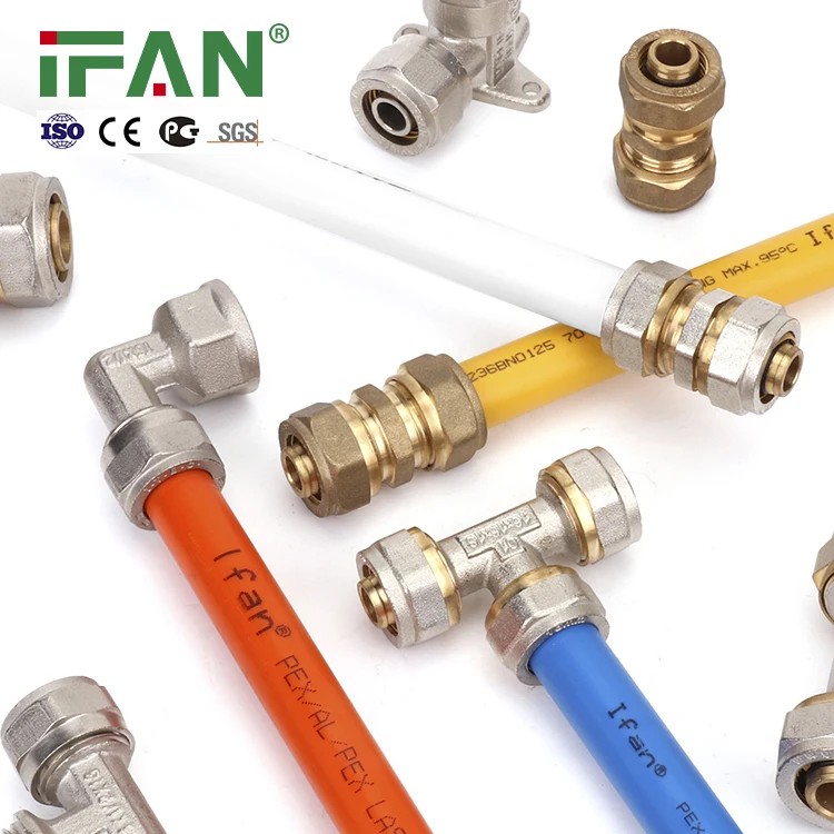 IFAN Manufacturer Brass PEX Compression Fittings Customizable Fittings PEX 16-32MM Socket PEX Pipe Fittings