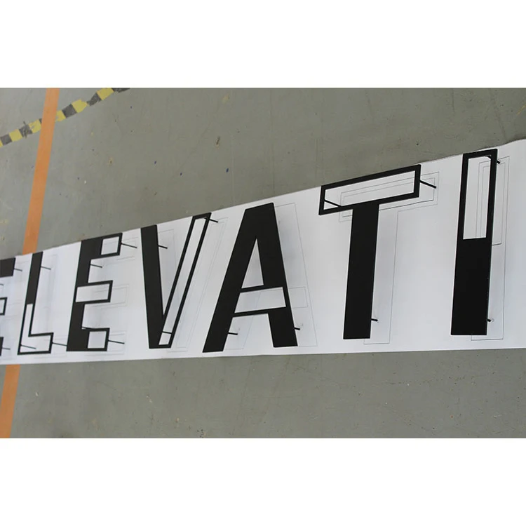 
Chinese logo maker provides flat cut black metal letters for internal logo letters 