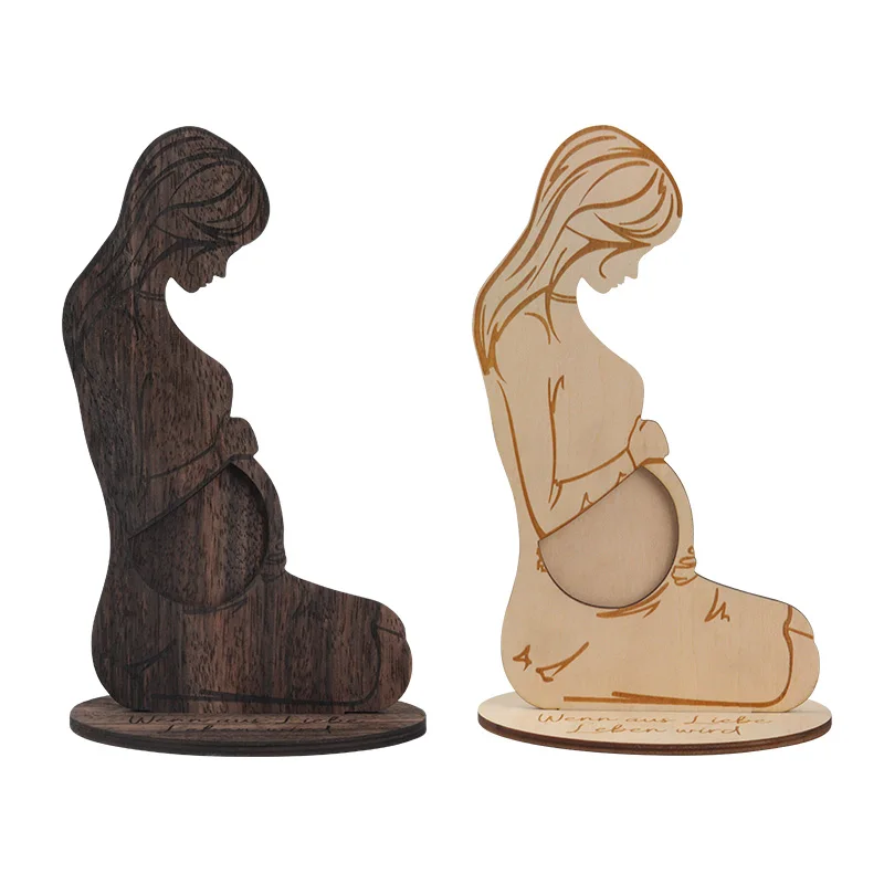  Available Stock Stand Pregnant Women Gifts Wood Ultrasound Picture Frame Wooden Sonogram
