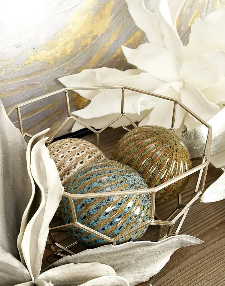 decorative ceramic balls red Ceramic Ball, 18.5 by 15.35-Inch, Set of 4