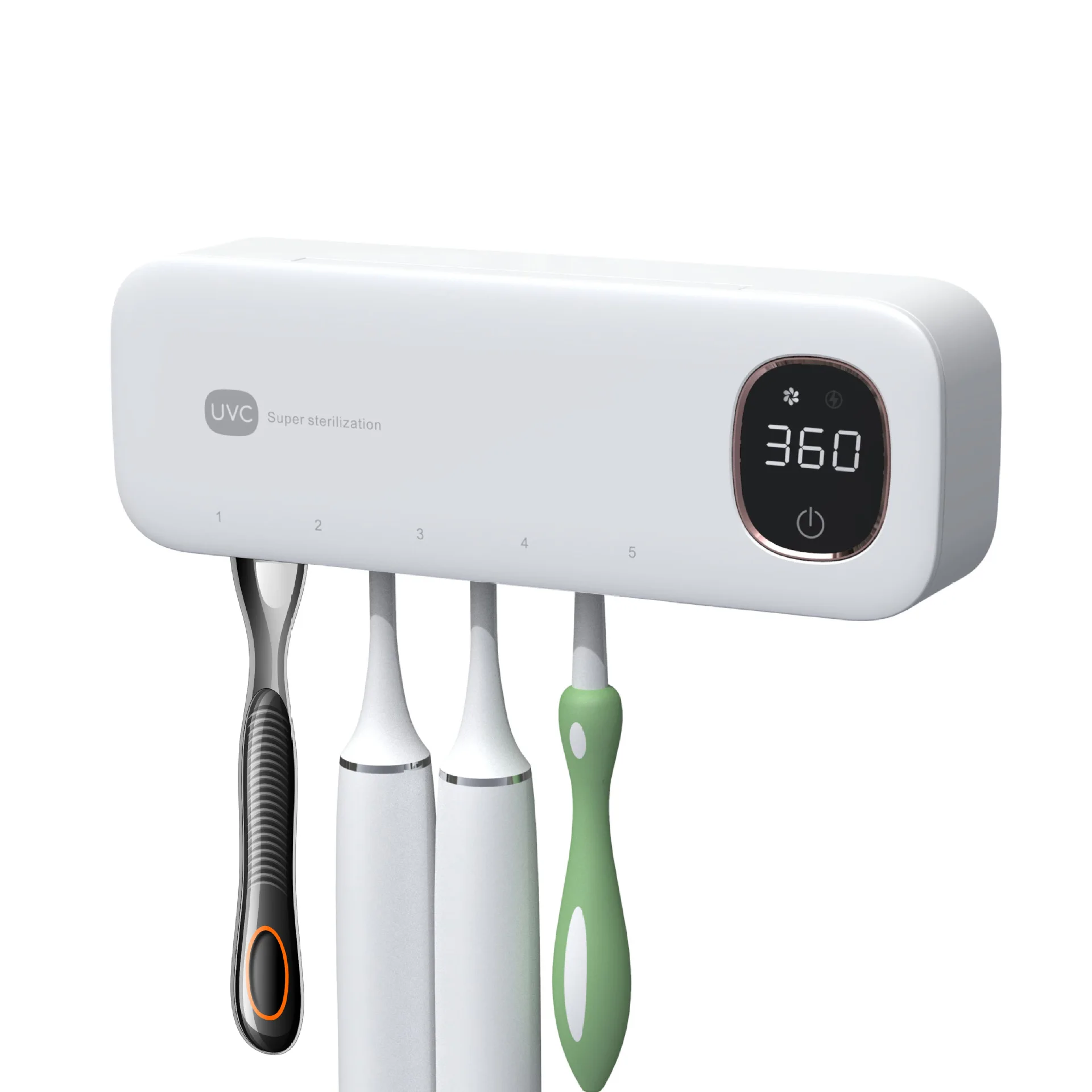 New Design 2In 1 UVC Light Toothbrush Sterilizer Wall-mounted Uv Toothbrush Sterilizer box