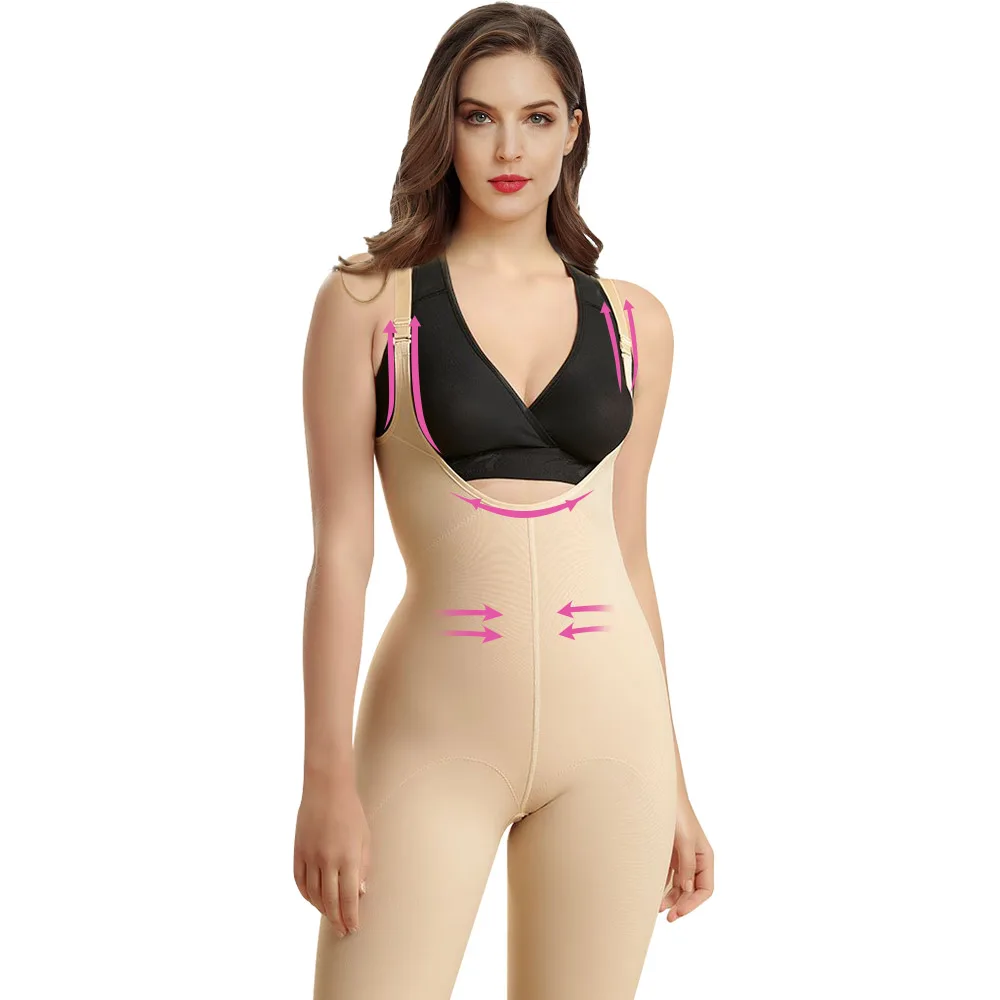 Wholesale High Compression Surgical Garment Medical Slim Full Bodysuit Stage 1 Fajas Colombianas Post Surgery Shapewear