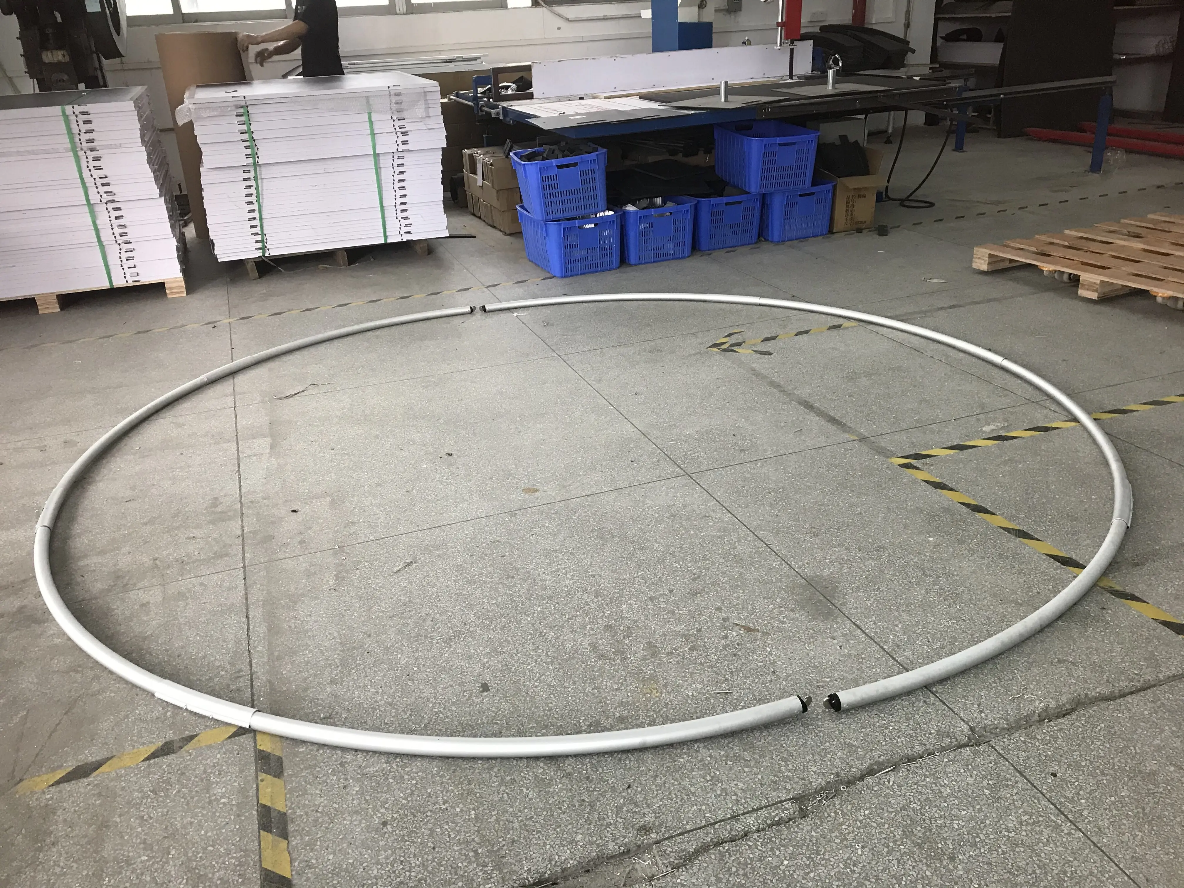 White Curtains Aluminum Pipes Round 10ft Wedding Decoration Adjustable Round Curved Pipe and Drapes for Events