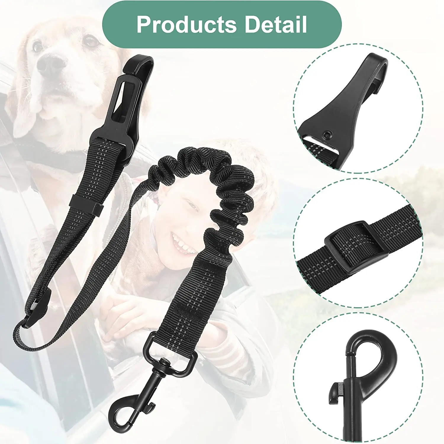 Reflective Adjustable  custom Pet Dog car Harness with Easy Control Training Handle for  Dogs