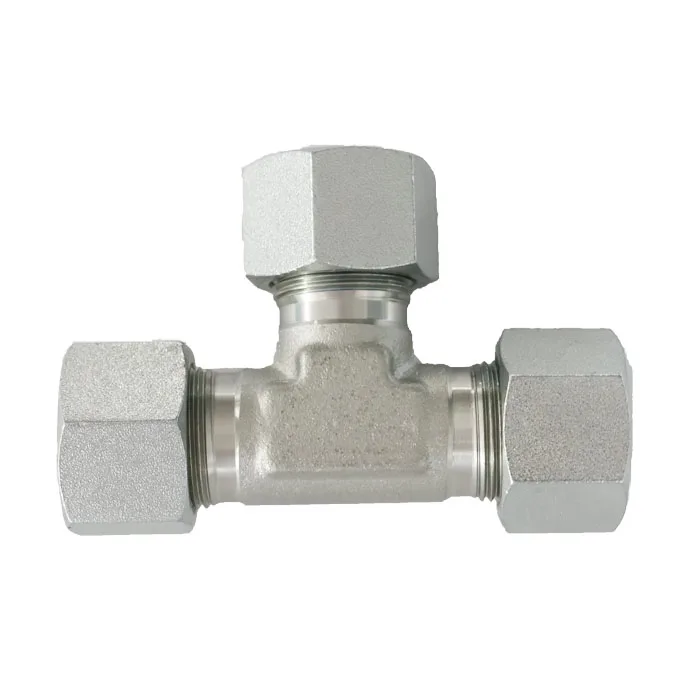 ISO9001 certificated DIN bite type tube equal tees hydraulic fittings