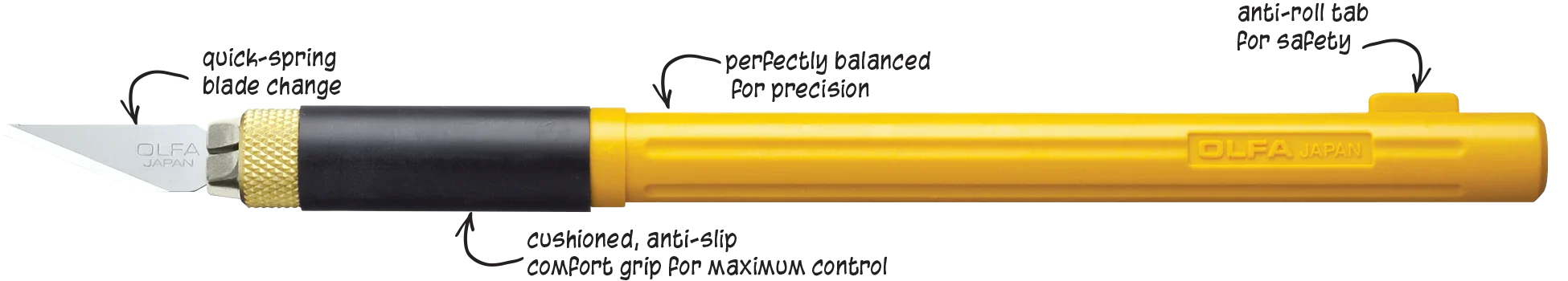 OLFA AK-4 Paper Carving Rubber Stamp Hand Account Carving Pen Knife Cushion Grip Art Knife