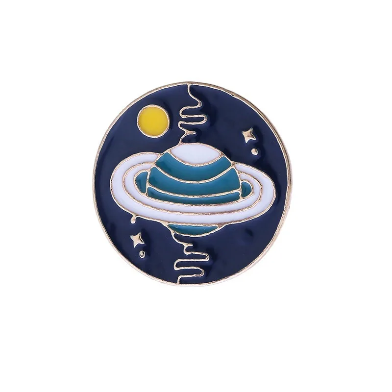 ZY3176C Custom Metal Badge Pins Cosmic Planet Series Personality Brooch DIY Decorative Backpack Clothes Badge Lapel Pin