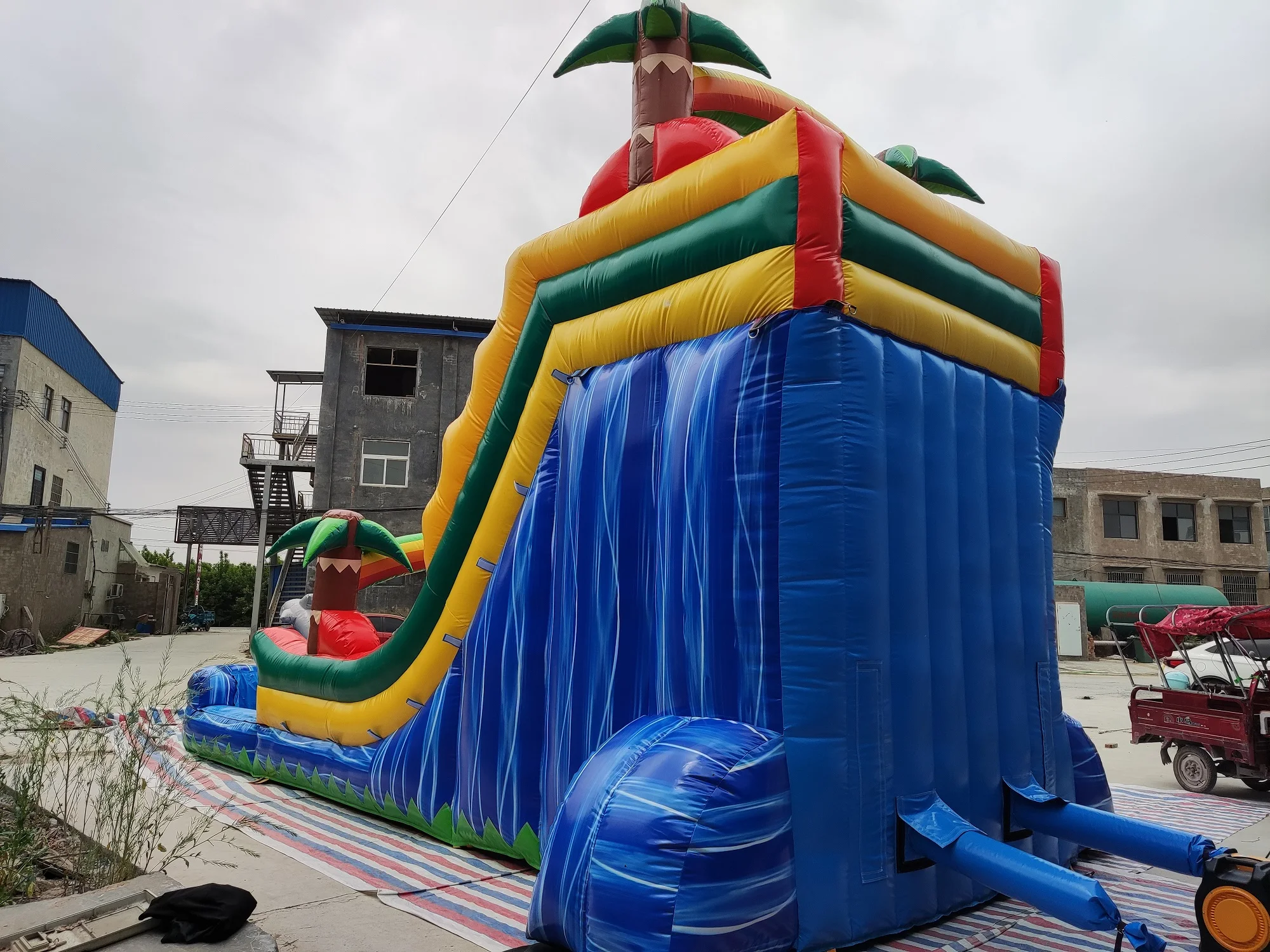 Miami dolphin inflatable water slide pool