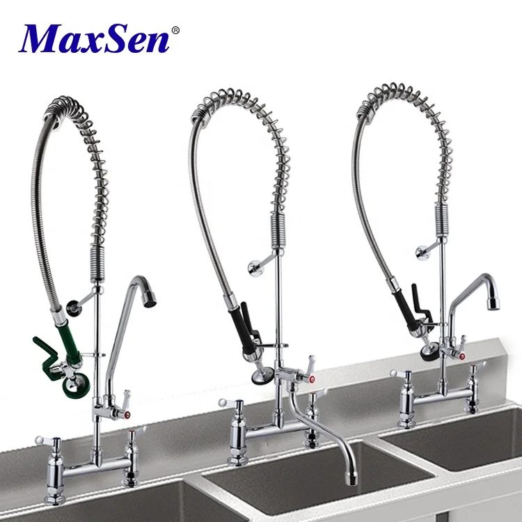 Commerical Pre rinse Deck Mounted Water Sink Pull down Kitchen Pre rinse Sink Faucet Ceramic Valve Core Copper Pre rinse Units
