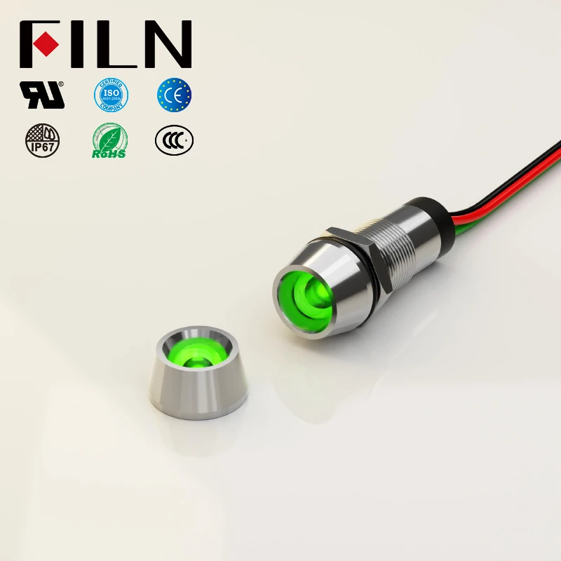 Waterproof 8mm Mounting Hole 12v 24v 220v led Signal Plastic Shell Indicator Light