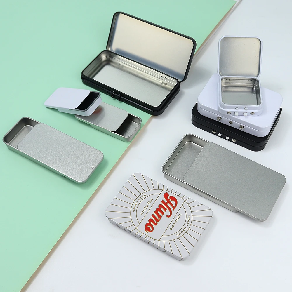 Wholesale Custom Printed Logo Metal Tinplate CR Tin Box Cigarette Candy Clip Tea Small Metal Tin Box Tobacco Tin Can Packaging