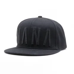Customized 3D Embroidered Logo Black Plain Baseball Cap 100% Cotton 6-Panel Snapback Caps Hats