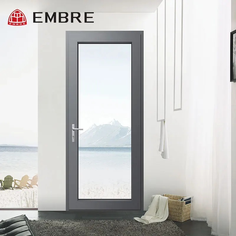 Oval glass entry door with aluminum panel and glass door for optional