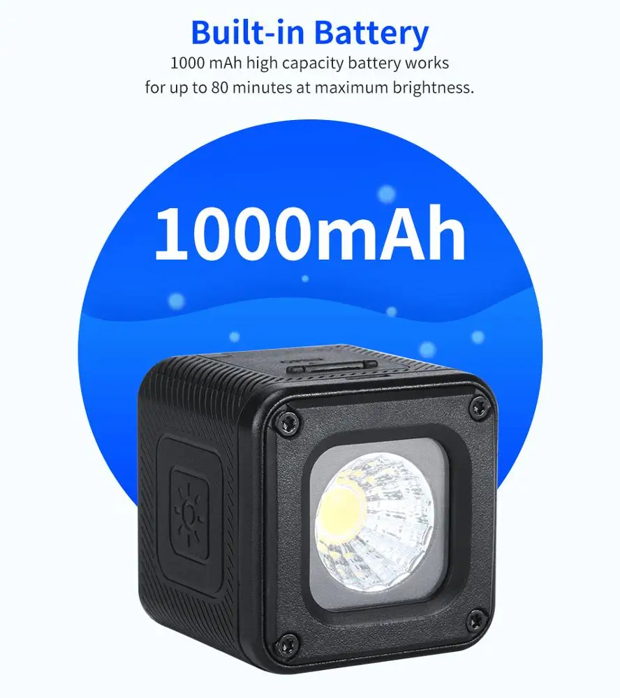 HAFOKO L1 Pro Waterproof LED Video Light 5600K With 20 Color Filters Led Lamp For Drone DJI Osmo Pocket Gopro 7 DSLR Cameras