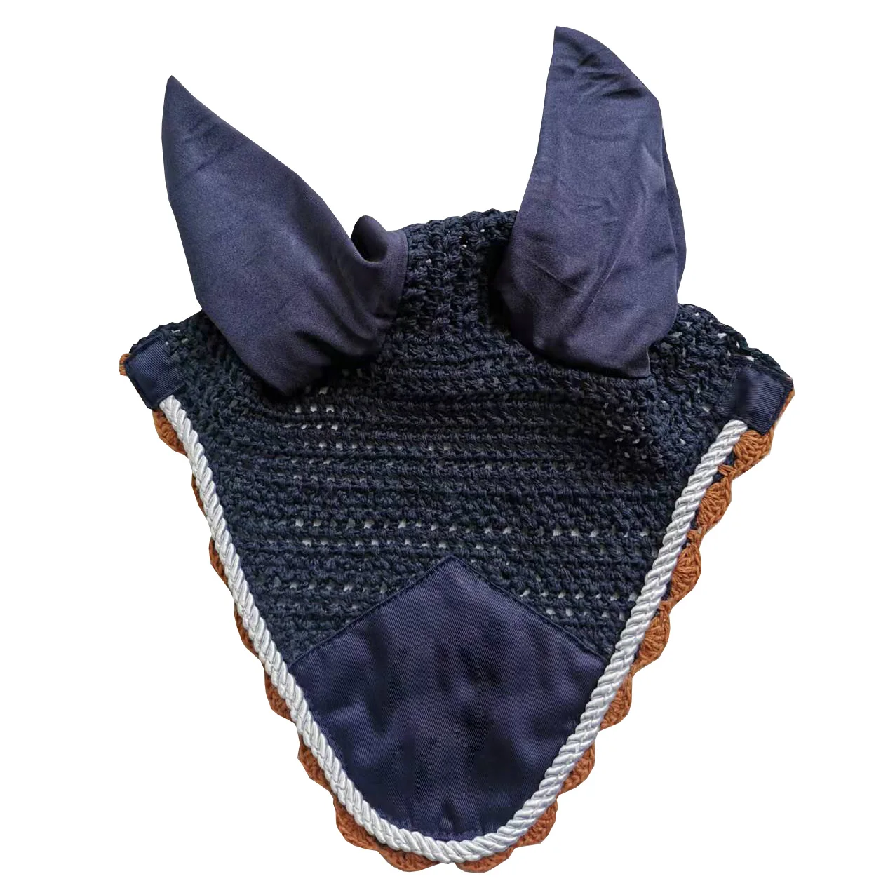 2022 Fashion Style 3D Mesh Horse Fly Veil  Horse Ears With Two Ropes Customized Metal LOGO