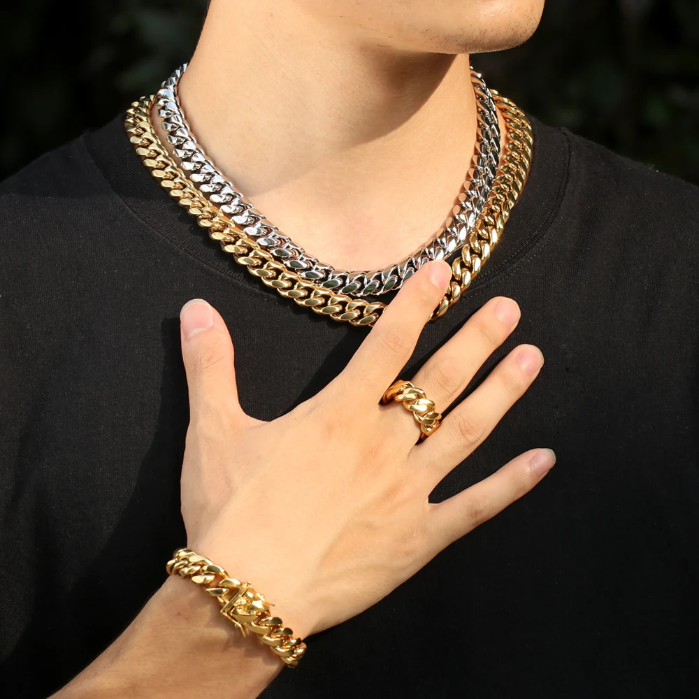 18k Gold Link Chain Men Jewelry