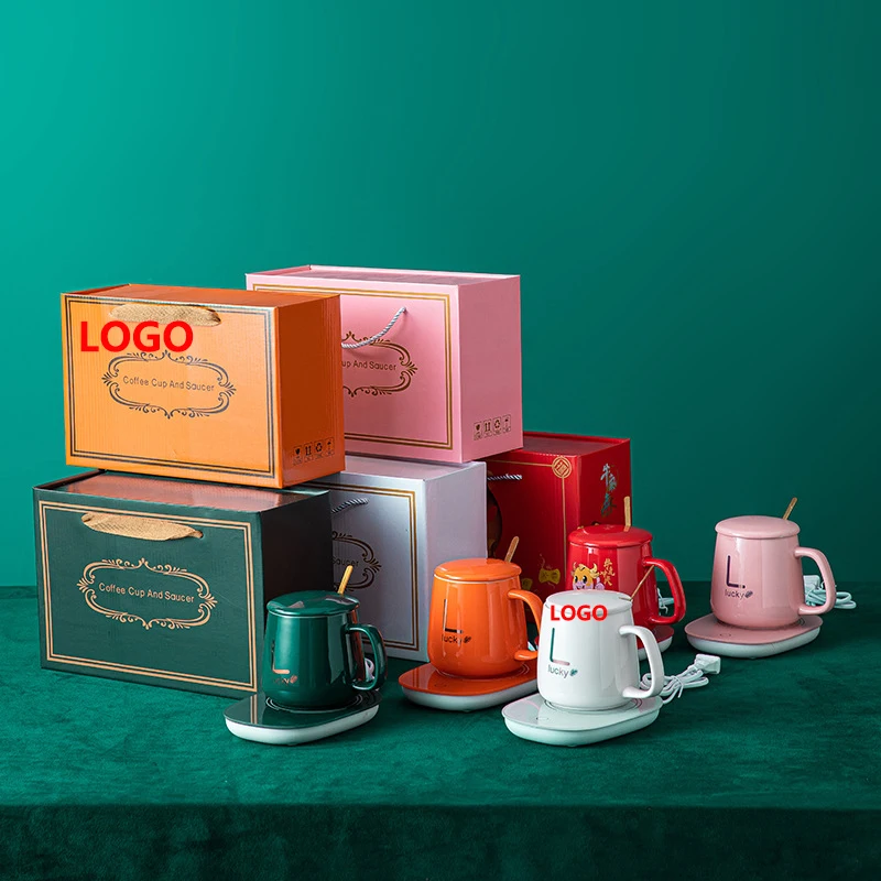 Hot Sale Gift Set Cup Heating Pad Temperature Control Smart Coffee Mug Cup Warmer With Custom Logo