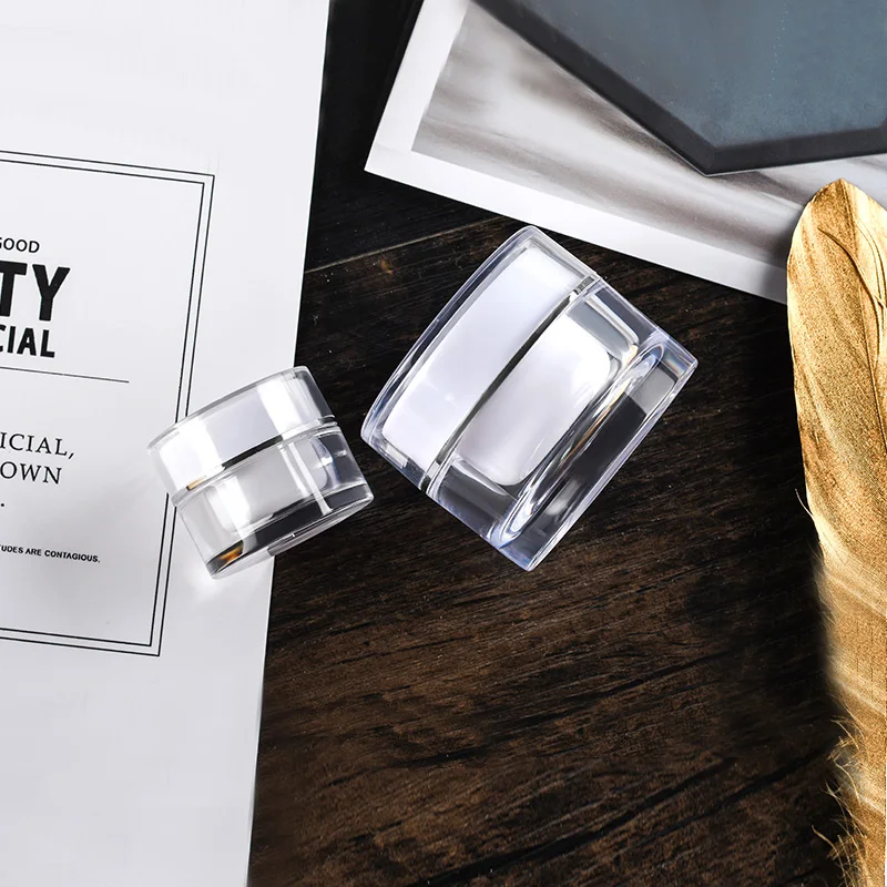 Luxury cosmetic containers 5g 10g 15g 20g 30g 50g acrylic double wall  round plastic cream jar