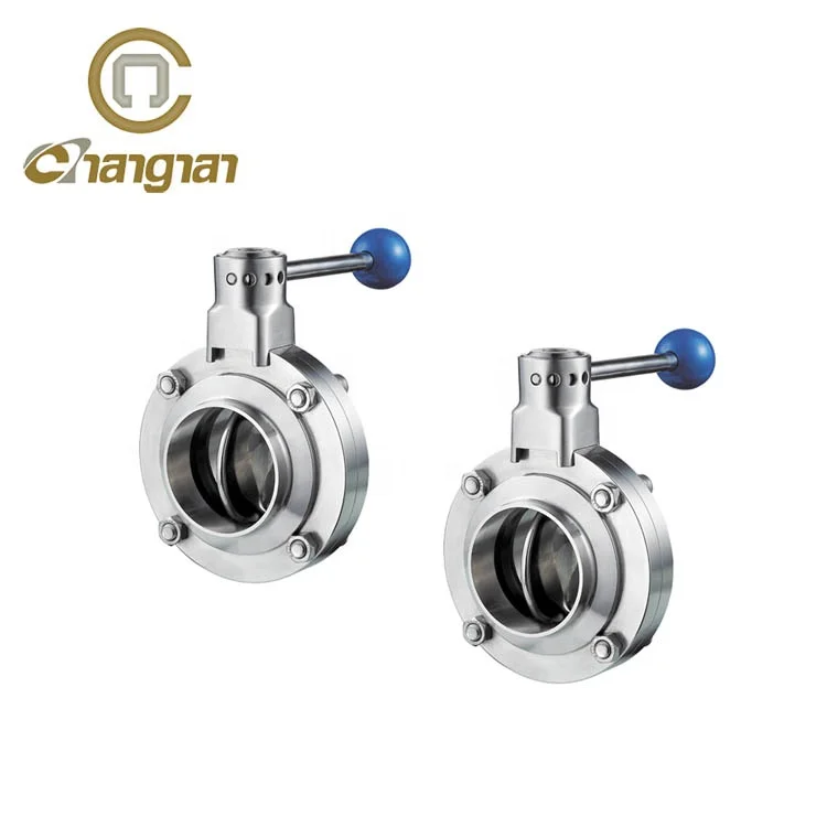 Hid SS304 1.5 inch stainless steel butt weld sanitary butterfly valve