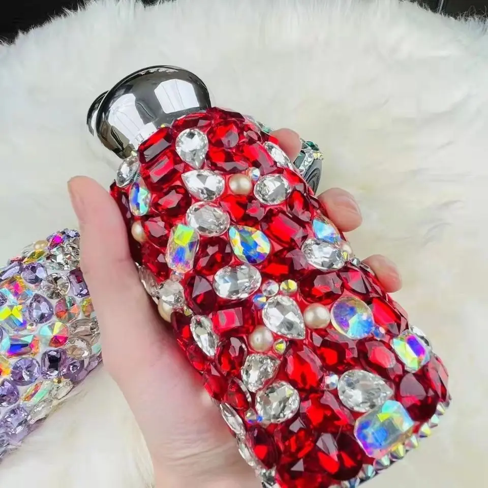 14 oz INS  Stainless steel cup Custom Drink Bottle Bling Rhinestone diamond tumbler for gifts