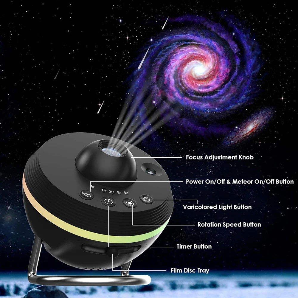 360° Rotation 4K Starlight Planetarium Galaxy projector, 13 in 1 Nebula Projector Starry Night light with Dynamic Meteors
