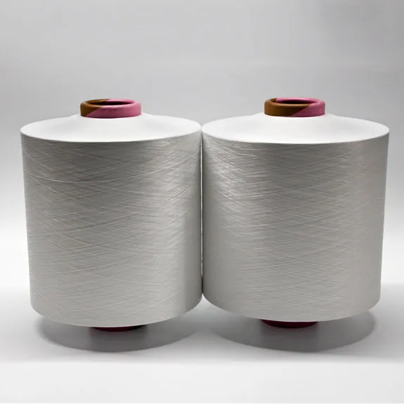 150D/48F/2PLY DTY HIM 100% полиэфирная нить НЕОБРАБОТАННАЯ белая низкая эластичная пряжа