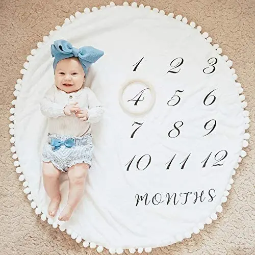 Baby Monthly Milestone photo Blanket France 2 Layers Double Minky Baby  Fleece Blanket