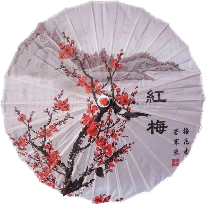 Japanese Silk Wood Golf Umbrella with Colorful Paper Oilpaper Parasol Straight Bamboo Frame Wedding Favor Gift Manual Control