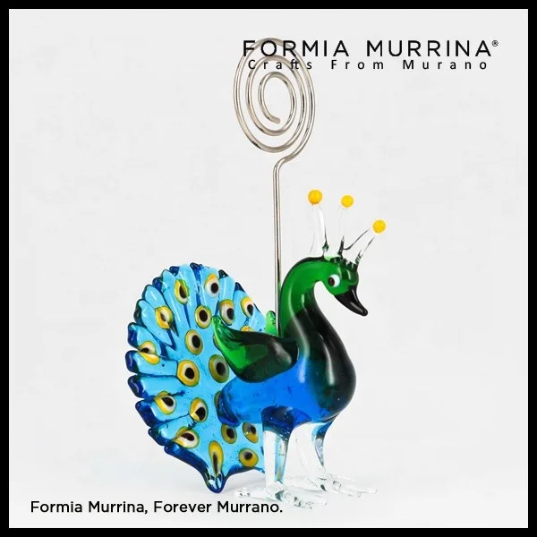 Wedding gifts favor Murano glass animals peacock Place card holders
