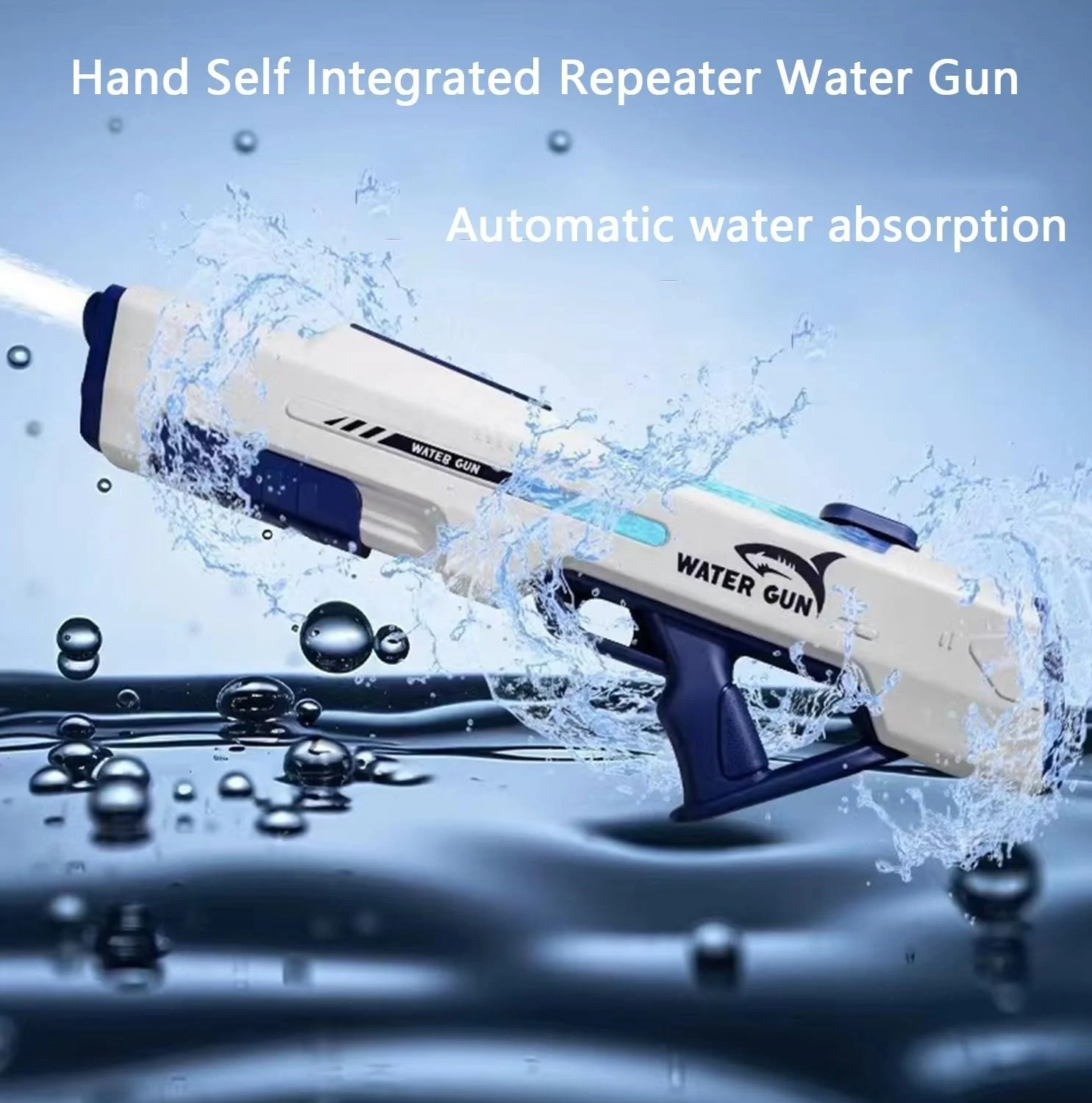 62CM Waterproof Automatic Water Absorption Electric Water Gun,Manual Auto 2 Mode Water Pistol,Continuous10 Meter Range water gun