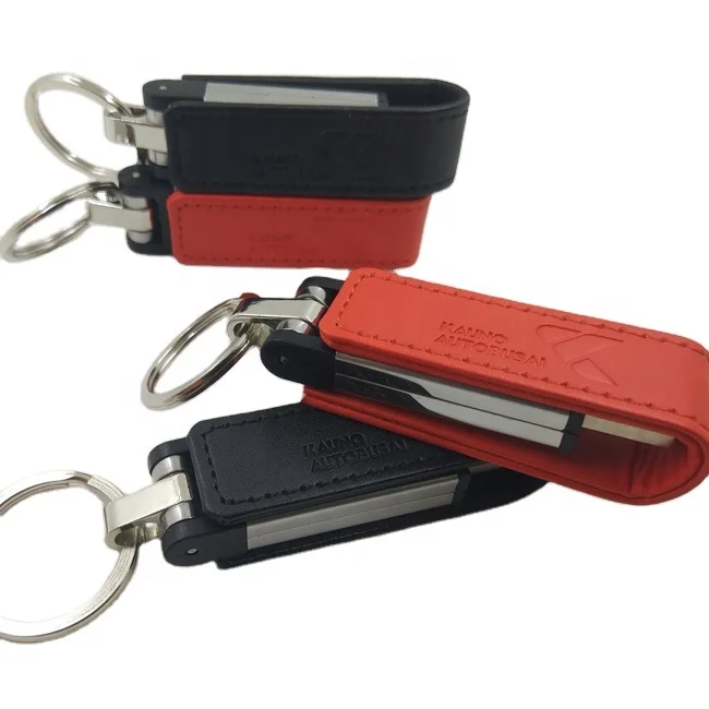 Key Ring Leather  USB Flash Drive USB 2.0 4GB 8GB 16GB 32GB Flash Drive Memory Pen drive 64GB 128GB Memoria Stick U Disk