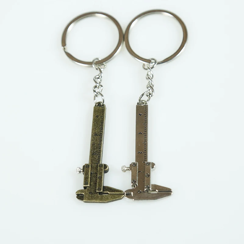 Creative zinc alloy vernier caliper handy measuring tool charm zinc alloy inch mm metal handy measuring tool keychain