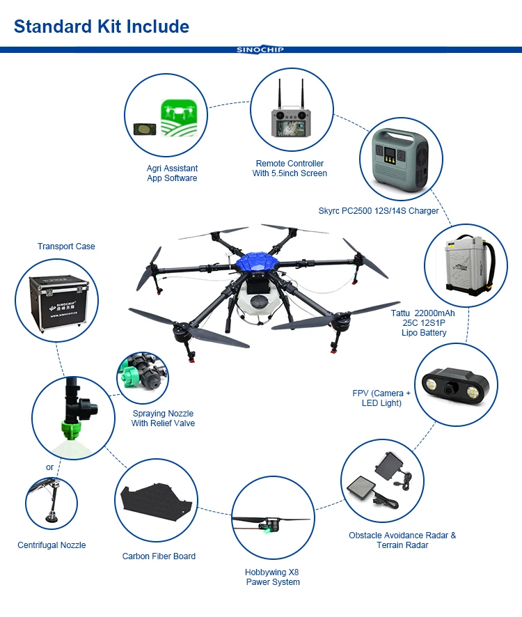 Y 16liter Pesticide Spraying drone 16kg Playload Drone Sprayer Agricultural Drone For Vineyards and Farm Against Insect