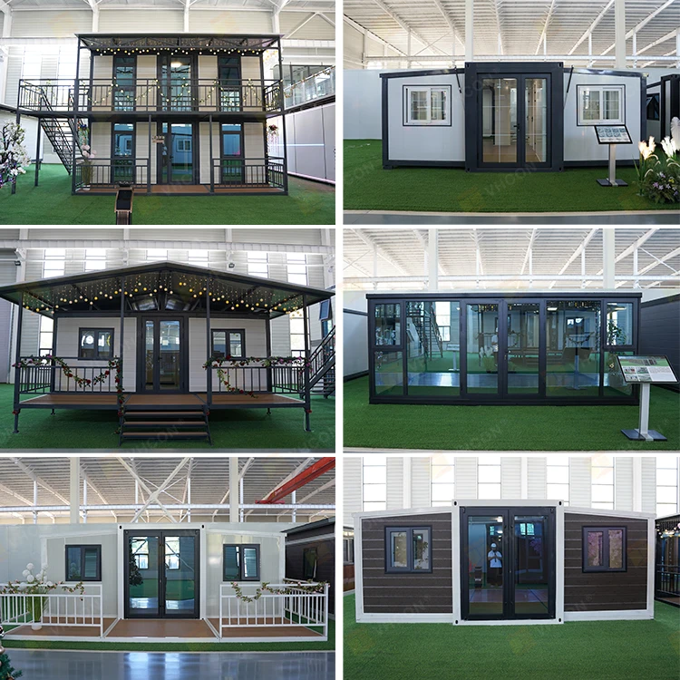 Europe 20/40FT prefabricated Waterproof insulation quick installation 2 rooms expandable modular container house with flat pack
