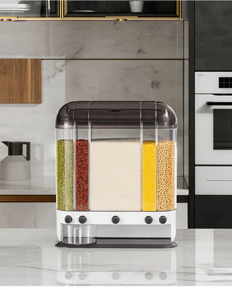 Plastic Rice Dispenser Grain Storage Bin Dry food storage container Rice Storage Container With Measuring Cup