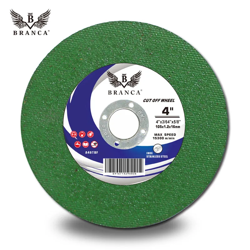 Wuyi hongsheng green single net BRANCA 4inch 107x1.2x16mm abrasive rail cutting disc