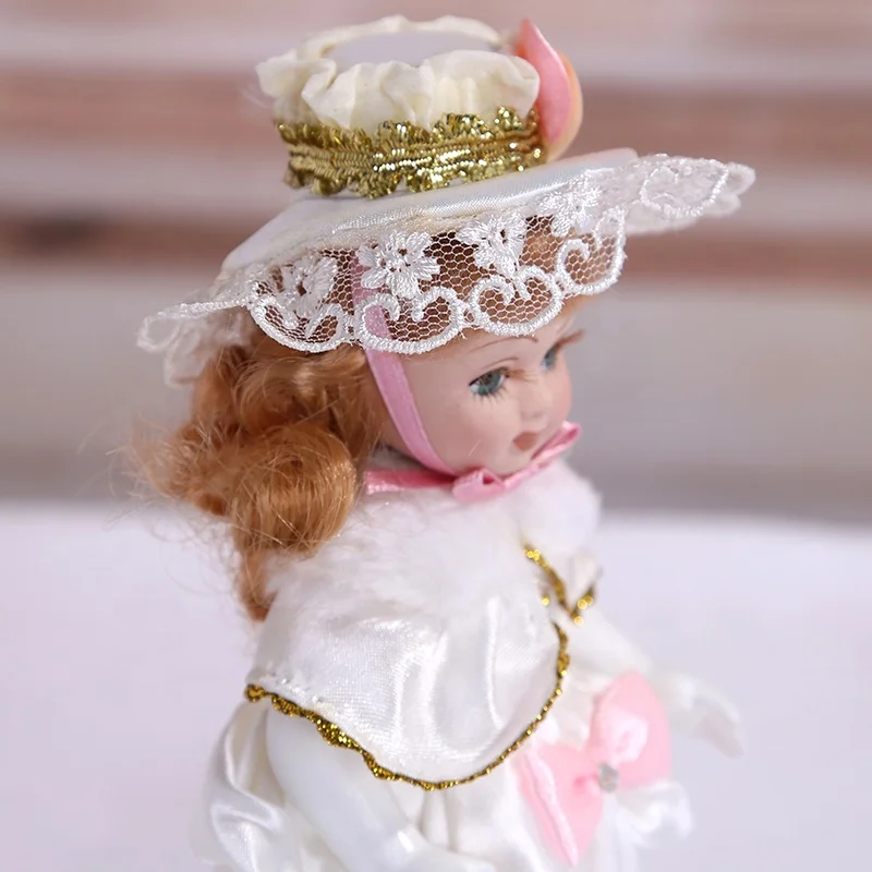 High end art decoration exquisite girls gift porcelain dolls girl luxury ceramic doll with dress