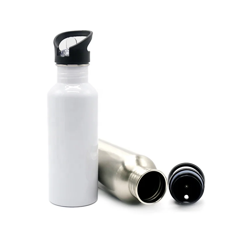 500ml/600ml/750ml Sublimation Stainless Steel Water Bottle with Straw Lid Reusable Metal for Sport Outdoor