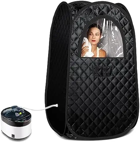 Smartmak Portable Sauna Room Black 1 Person Size Portable Steam Sauna With Steam Generator